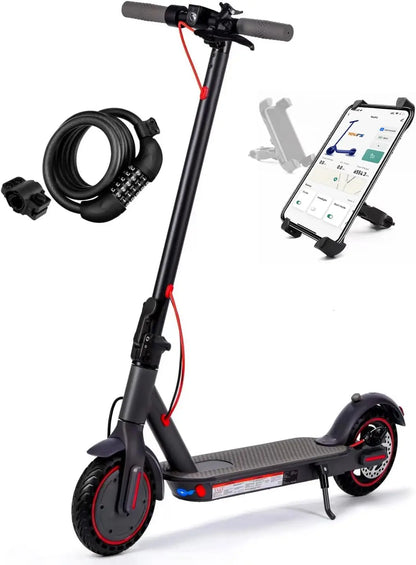 8,5-Zoll-Elektroroller mit App-Funktion, mit Handyhalter und Diebstahlschutz, faltbarer E-Scooter, 25–30 km