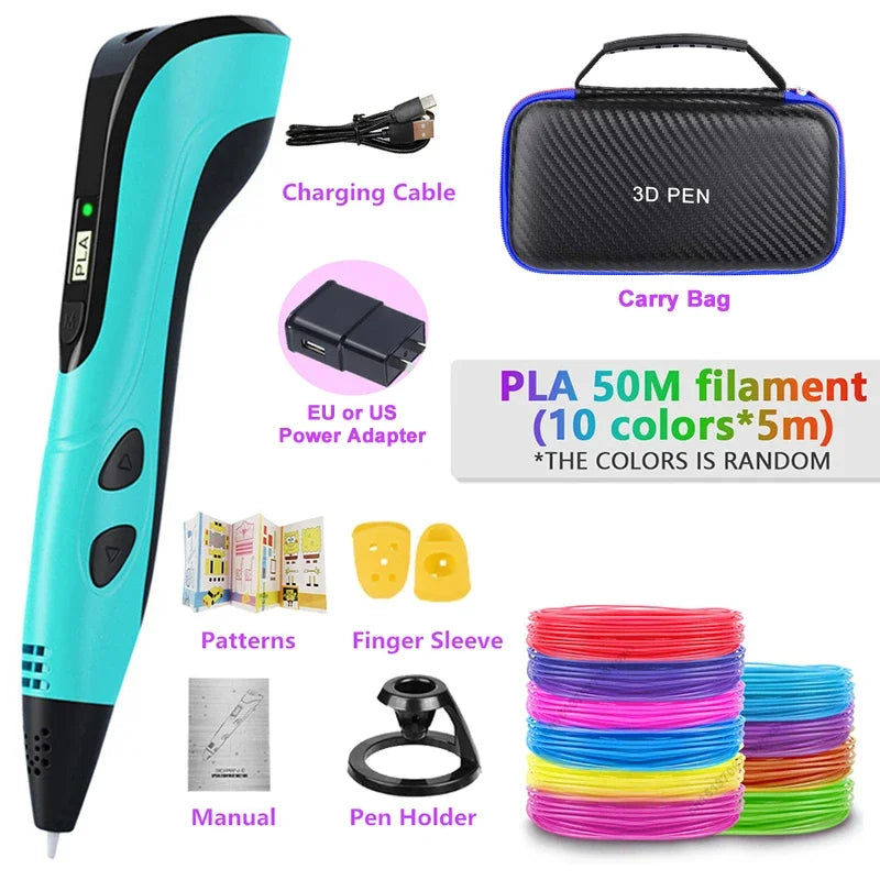 3D-Druckstift DIY Stifte 3D-Stift für Kinder Kinder kreative Kinder Geburtstags geschenk mit Pla Filament tragbare Reise Fall neu