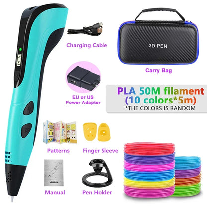 3D-Druckstift DIY Stifte 3D-Stift für Kinder Kinder kreative Kinder Geburtstags geschenk mit Pla Filament tragbare Reise Fall neu