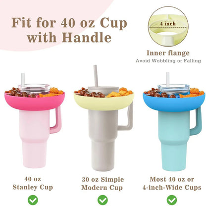 Snackschale für Stanley 40oz Becher mit Griff, für Stanley Cup Zubehör Snack-Tablett