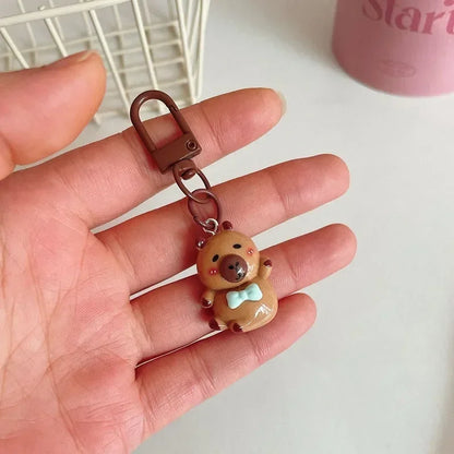 1-10Pcs Lustige Cartoon Capybara Schlüsselanhänger Frauen Männer Charme Harz Glänzend Flatback Tier Anhänger Schlüsselring Schmuck, Die Entdeckungen
