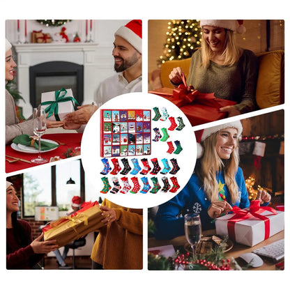 Weihnachts-Countdown-Kalender 2025, Weihnachten, Winter, Heimbedarf, 24-Tage-Countdown-Kalender, Neuheitssocken für Männer und Frauen