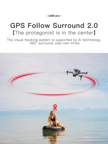 L600 PRO GPS-Drohne, professionelle 4K HD Dual-Kamera 360° °   Hindernisvermeidung Bürstenloser Motor 5G WIFI FPV RC Quadcopter Spielzeug Eders