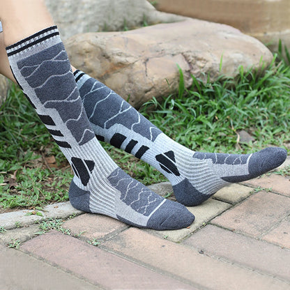 1 paar Merino Wolle Baumwolle Winter Männer Warme Ski Socken Dicker Sport Snowboard Radfahren Fußball Socken Hohe Elastische Thermische Socken