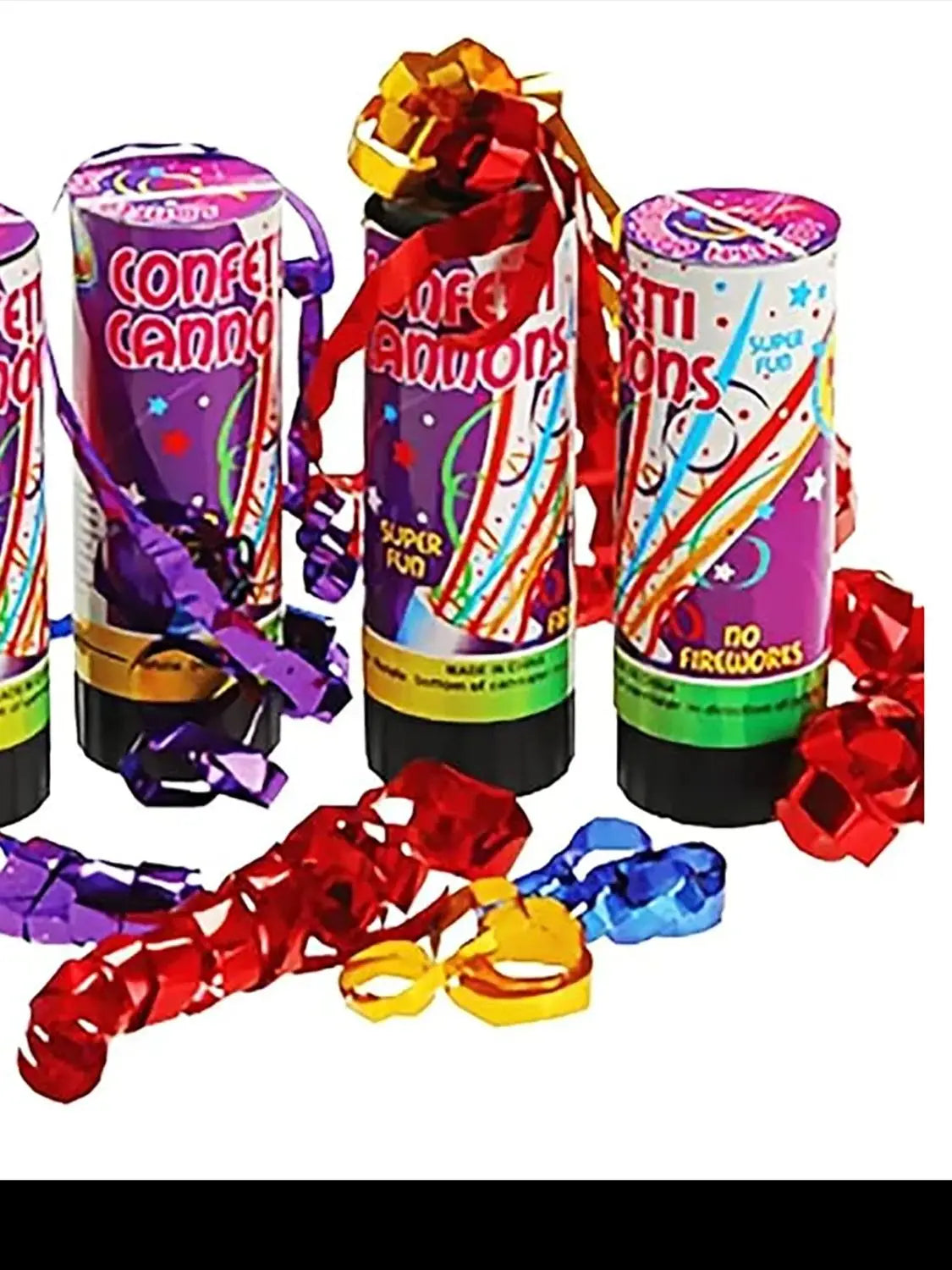 Konfetti-Kanone, 30,5 cm, mehrfarbig, Konfetti-Popper, Party-Streamer, biologisch abbaubar, 12 Stück, Party-Popper-Streamer-Shooter für Hochzeiten