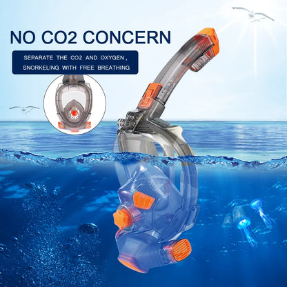 Tauchmaske, trockener Typ, wasserdicht, beschlagfrei, Schnorchelmaske zum Schwimmen, Tauchbrille für Erwachsene