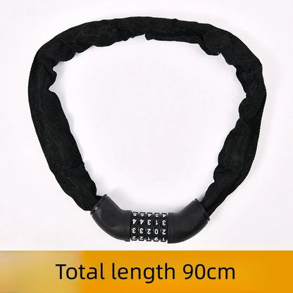 Motorrad-Kettenschloss, Diebstahlschutz für Elektrofahrzeuge, 5-stelliger Code, Kombination, Sicherheitsschloss, Halterung, Fahrrad-Eisen-Kettenschloss