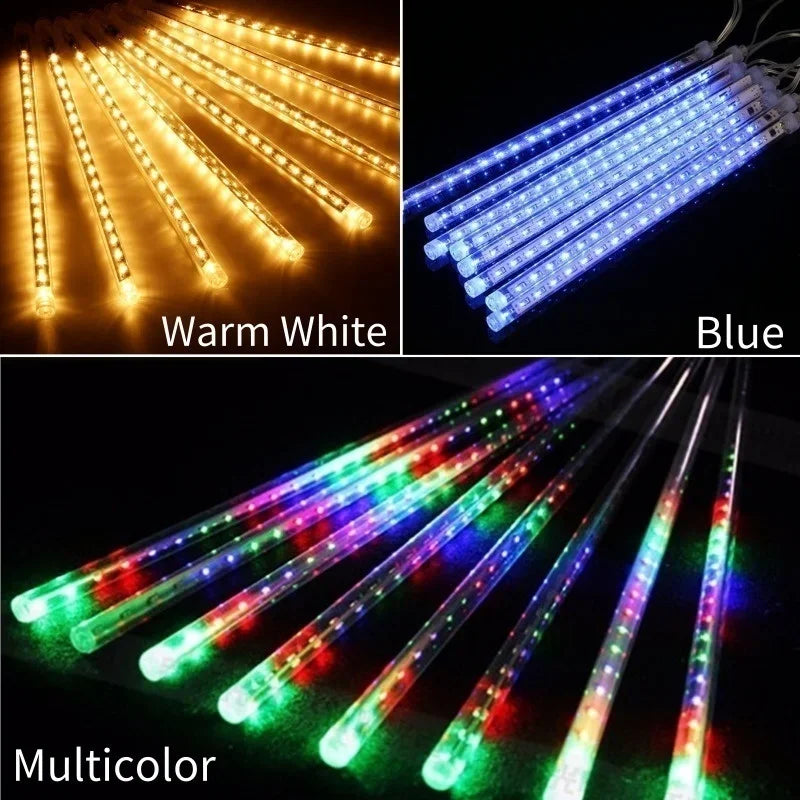 30 cm/50 cm Wasserdichte Meteorschauer Regen 8 Röhre LED Lichterketten Für Outdoor Urlaub Weihnachten Dekoration Baum EU/US/AU/UK Stecker