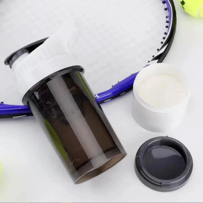 Schüttel becher Lebensmittel qualität mit Pulver box drei schicht iger Schüttel becher Protein pulver Fitness Sport Shake Misch wasserglas