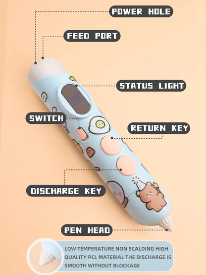 3D-Stift Drucks tift 3D-Druck Cartoon-Muster für Kinder niedrige Temperatur mit kostenlosen pcl Filament Smart Toys Geschenk für Jungen und Mädchen