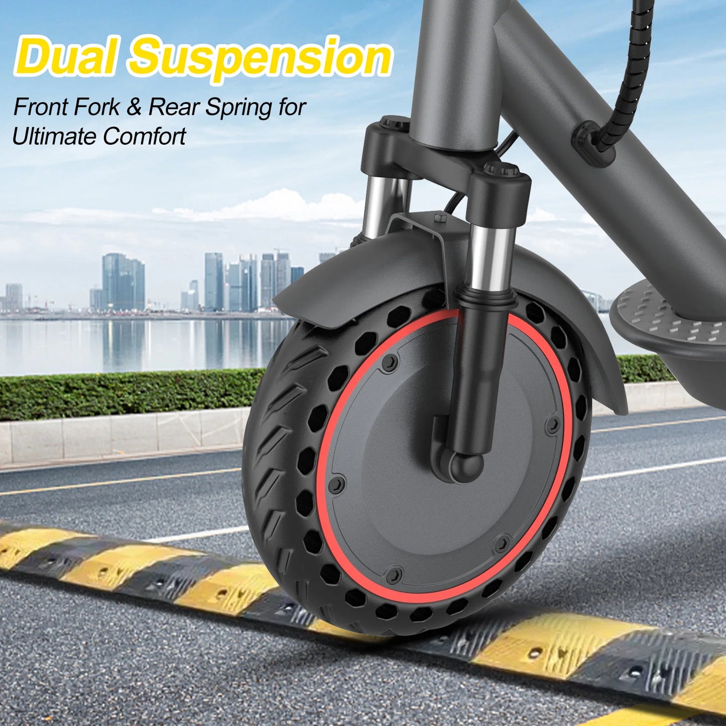 AOVOPRO LP10 500 W Elektroroller 42 V 10,5 Ah 35 km/h 35 km große Reichweite 10 Zoll mit Stoßdämpfung, intelligenter faltbarer EScooter