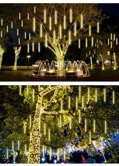 30 cm/50 cm Wasserdichte Meteorschauer Regen 8 Röhre LED Lichterketten Für Outdoor Urlaub Weihnachten Dekoration Baum EU/US/AU/UK Stecker