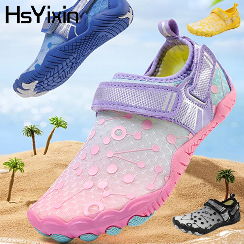 Wasserschuhe Strandschuhe für Kinder Schnelltrocknend Atmungsaktive Barfuß-Schwimmwasserschuhe Outdoor-Sneaker Flusshausschuhe Wasser s