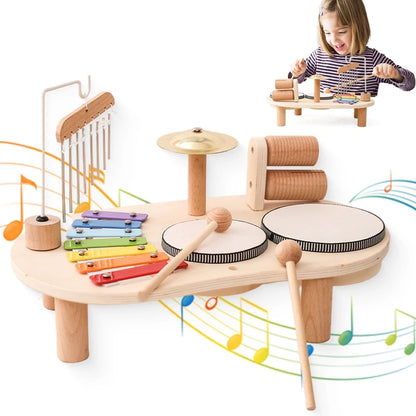 Baby Holz Montessori Spielzeug Bandstand Modell Abnehmbare Set Mobile Trommel Kinder Puzzle Lernen Spielzeug Für Neugeborene Geburtstag Geschenk