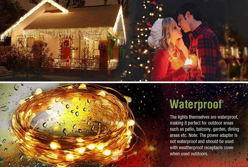 LED Solar Licht Outdoor Garten Fee String Licht Led Twinkle Wasserdichte Lampe für Weihnachten Terrasse Baum Party 6m/12m/23m/33m
