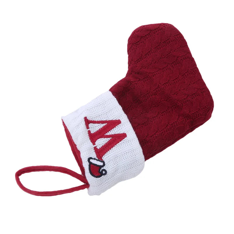 Weihnachtssocken, stricken, Schneeflocke, Buchstabenstrumpf, Weihnachtsdekoration für Zuhause, 2024, Weihnachtsbaumschmuck, Geschenk, Navidad Natal 2025