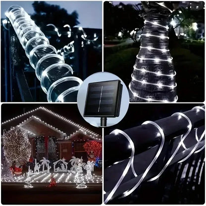LED Solar Lichterketten Garten Wasserdichte Rohr Seil Lampe Weihnachten Girlande Lichterkette Für Outdoor Urlaub Dekoration Beleuchtung