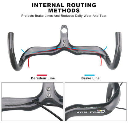 RXL SL-Integrierter Carbon-Fahrradlenker, Rennradstange, Rennradzubehör, 28,6 mm, 400 mm, 420 mm, 440 mm