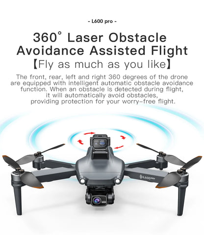 L600 PRO GPS-Drohne, professionelle 4K HD Dual-Kamera 360° °   Hindernisvermeidung Bürstenloser Motor 5G WIFI FPV RC Quadcopter Spielzeug Eders
