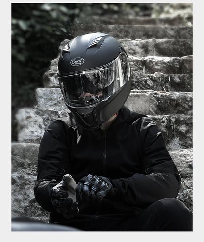 Integraler Motorradhelm mit Dual-Visier, Cyril hochklappbarer Motorradhelm mit Bluetooth-Steckplatz für Erwachsene, DOT-zugelassener Helm