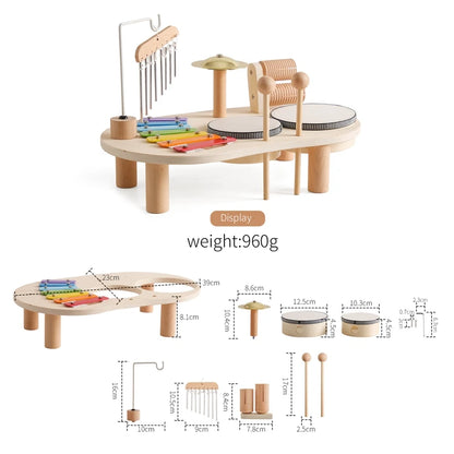 Baby Holz Montessori Spielzeug Bandstand Modell Abnehmbare Set Mobile Trommel Kinder Puzzle Lernen Spielzeug Für Neugeborene Geburtstag Geschenk