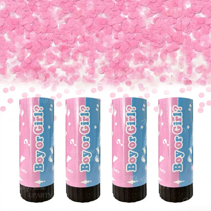 8 Stück rosa blaue Konfetti-Popper-Kanone für Geschlecht offenbaren blau rosa Papier-Konfetti-Shooter für Geburtstag, Hochzeit, Party, Dekoration, Gastgeschenk