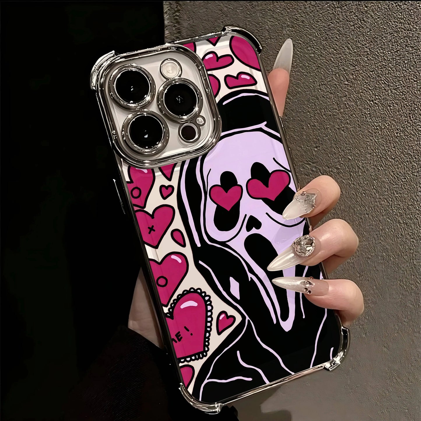 Hot Scary Screaming Art Neue Überzugshülle für IPhone 16 15 14 13 12 11 Pro Max X XR XSMax 7 8 6 Plus Anti-Fall-Airabag-Rückseite