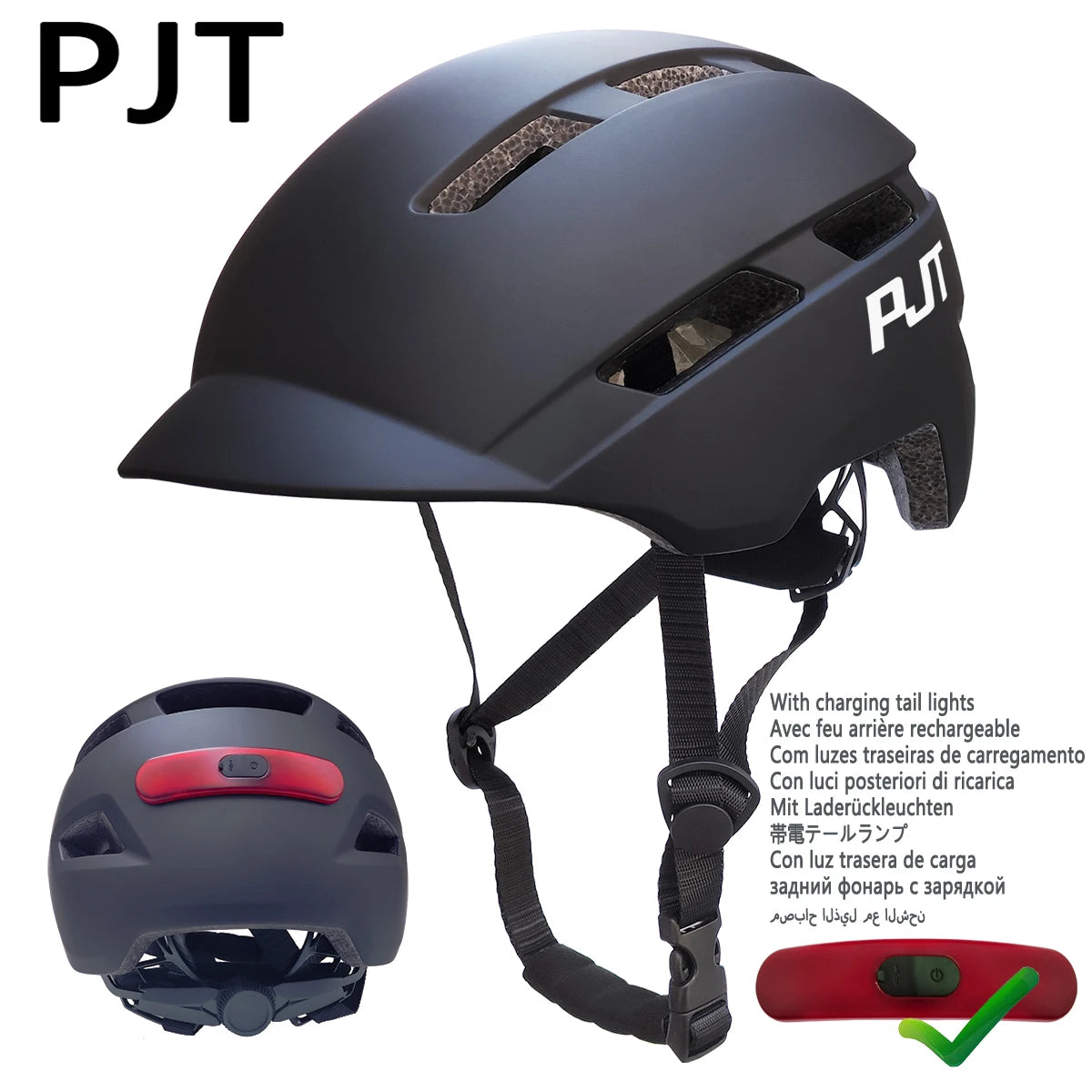 PJT Neuer Fahrradhelm In-Mold Mountain Road USB wiederaufladbar Rücklicht Fahrradhelm Sport sicherer Hut MTB Fahrradhelm