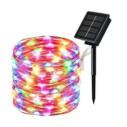7m/12m/22m/32m LED Solar Licht Outdoor Garten Fee String Licht Led funkeln Wasserdichte Lampe für Weihnachten Terrasse Baum Party