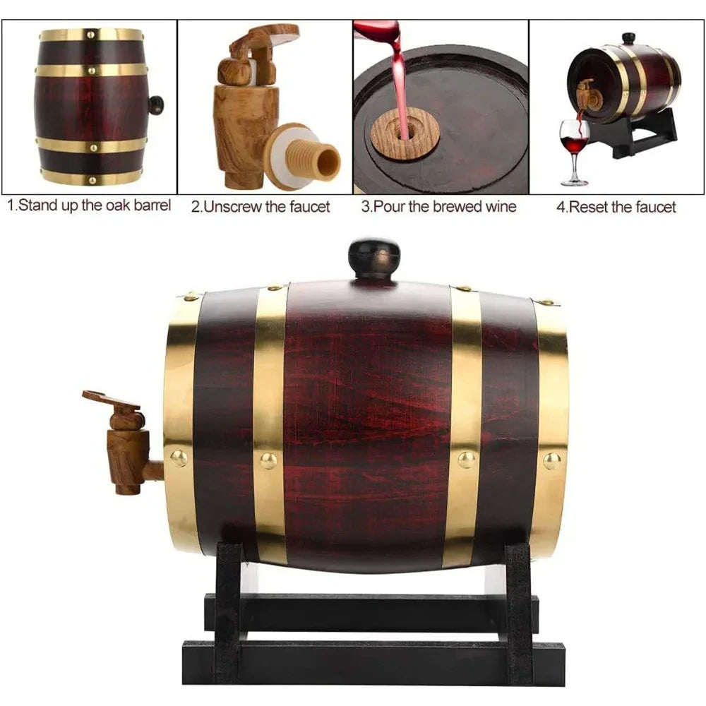 1L/1,5 L/3L Holz Wein Barrel Vintage Eiche Bier Brauen Zubehör Whisky Lagerung Container Hause Dekoration wein Bar Werkzeuge