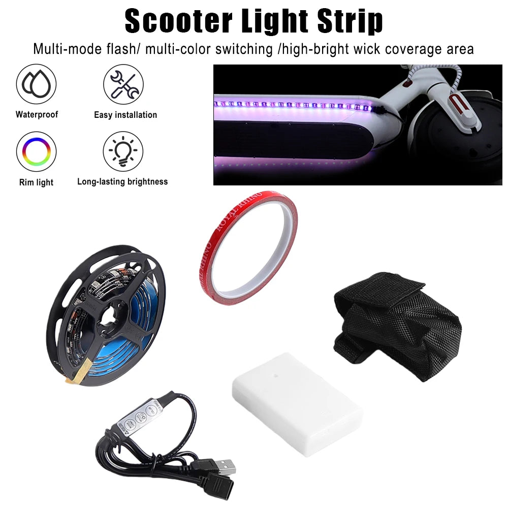 LED Streifen Taschenlampe Bar Lampe Für Xiaomi M365/Max G30 Elektrische Roller Faltbare Bunte Nacht Sicherheit Licht Radfahren Dekoration