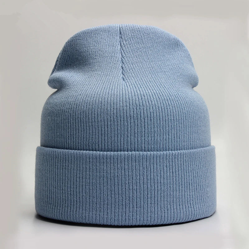 Solide Unisex-Mütze, Herbst-Winter-Wollmischungen, weiche warme Strickmütze für Männer und Frauen, SkullCap-Hüte, Gorro-Ski-Caps, 24-Farben-Mützen