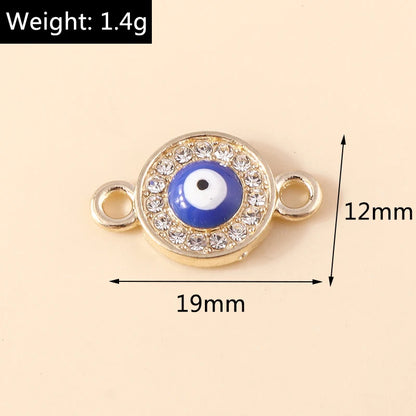 10 Stück Mixed Crystal Evil Eye Charms Türkische Lucky Blue Eye Charms Anhänger Anschlüsse für Armband Ohrringe Halskette DIY Schmuck