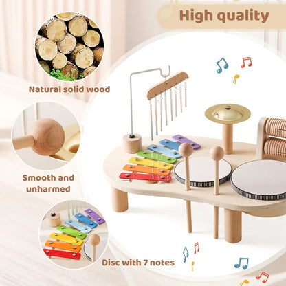 Baby Holz Montessori Spielzeug Bandstand Modell Abnehmbare Set Mobile Trommel Kinder Puzzle Lernen Spielzeug Für Neugeborene Geburtstag Geschenk