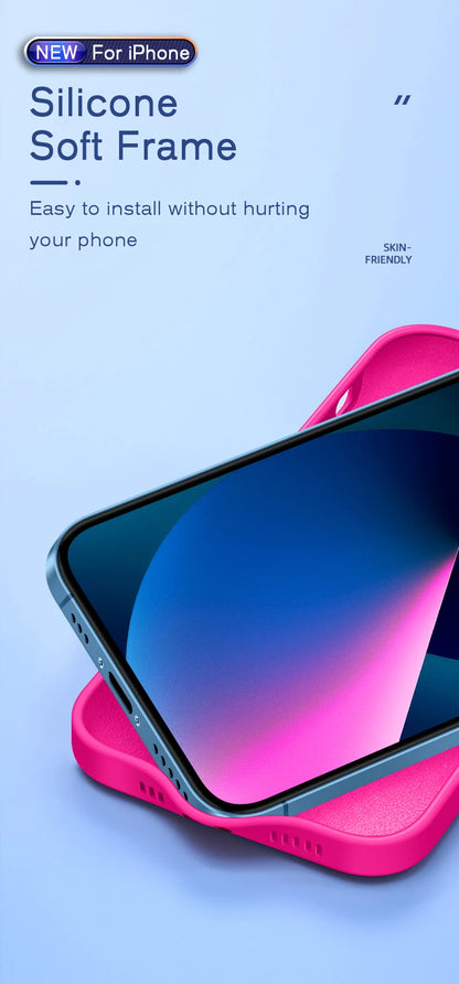 Offizielle weiche Silikon-Hülle in einfarbiger Farbe für iPhone 16 15 14 13 11 12 Pro Max 16 Plus, stoßfester Schutz, rutschfeste Abdeckung