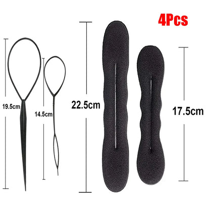 Schwamm Plastiks ch laufe lockige Haar macher Haar gummi Stirnband Twist Donut Bun Locken wickler Haar bänder Frisur Werkzeuge