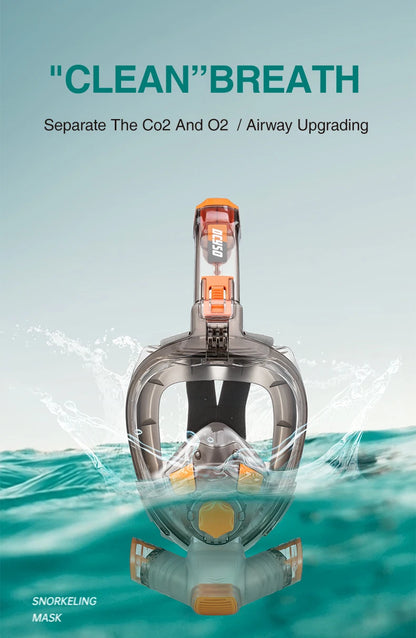 Tauchmaske, trockener Typ, wasserdicht, beschlagfrei, Schnorchelmaske zum Schwimmen, Tauchbrille für Erwachsene