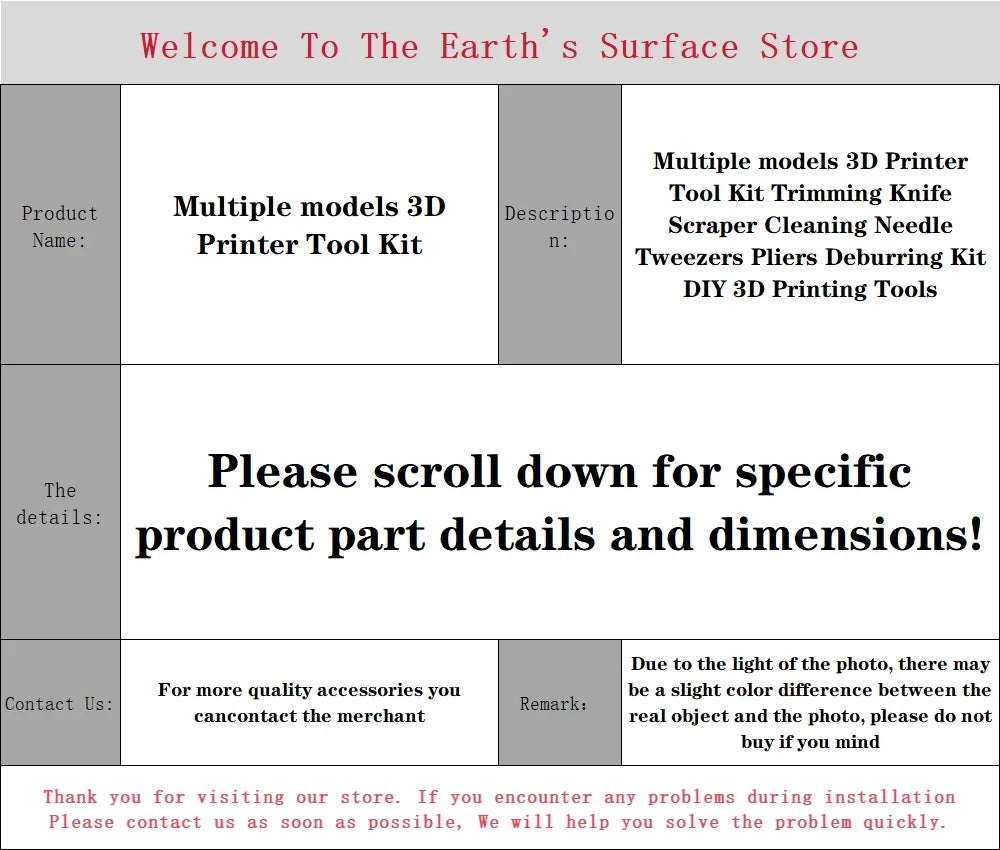 3D-Druckwerkzeuge, mehrere Modelle, 3D-Drucker-Werkzeugsatz, Zierschaber, Reinigung, Nadelzange, Entgratungsset