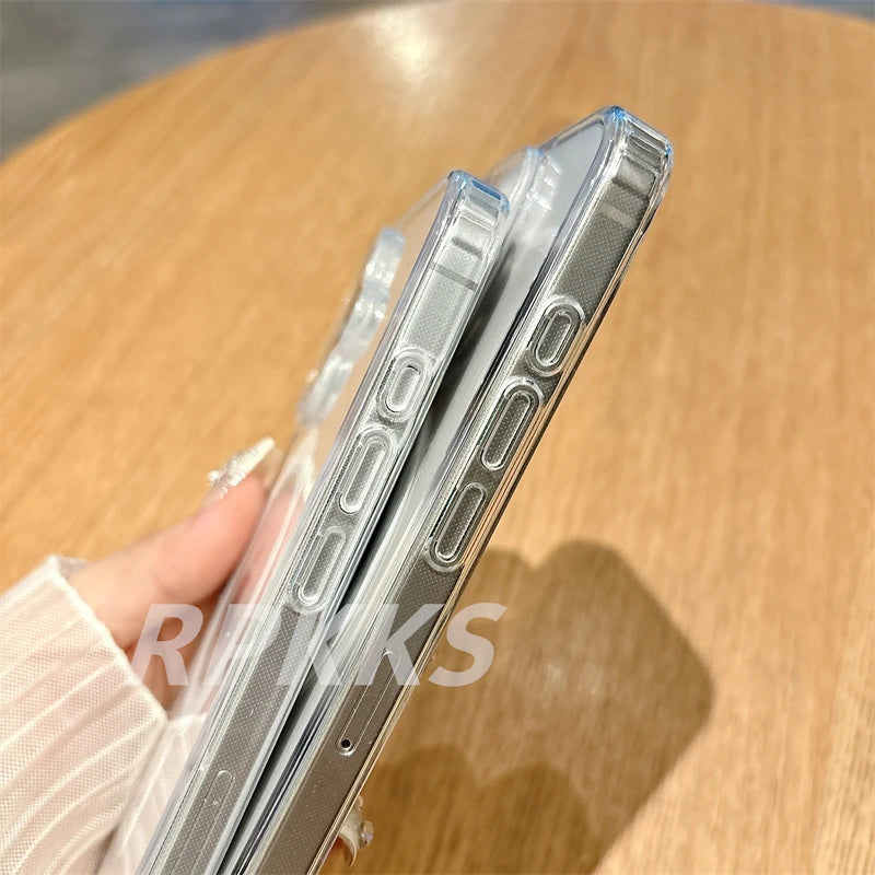 Transparent Für Magsafe Magnetische Drahtlose Lade Fall Für iphone 11 12 13 14 15 16 17 Pro XS Max XR 16e 17 Air Harte Acryl Abdeckung