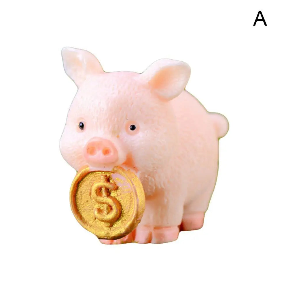 3-4 cm Harz Glück Schwein Figur Geld Piggy Statue DIY Miniatur Garten Tisch Ornament Auto Dashboard Puppen Für ohrring Schlüsselbund