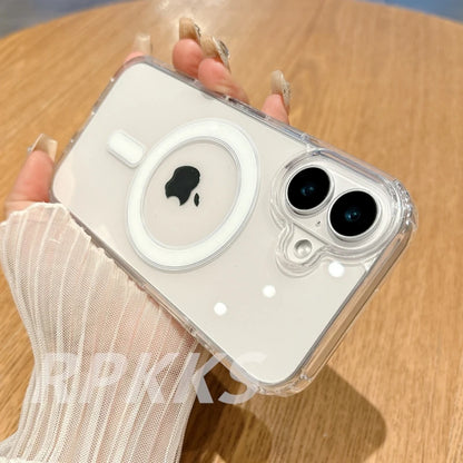 Transparent Für Magsafe Magnetische Drahtlose Lade Fall Für iphone 11 12 13 14 15 16 17 Pro XS Max XR 16e 17 Air Harte Acryl Abdeckung
