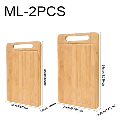 WXCOO Küchen-Schneidebretter aus Holz, doppelseitiges Servierbrett für Fleisch, Obst und Gemüseschneider, Schneidebrett aus massivem Holz