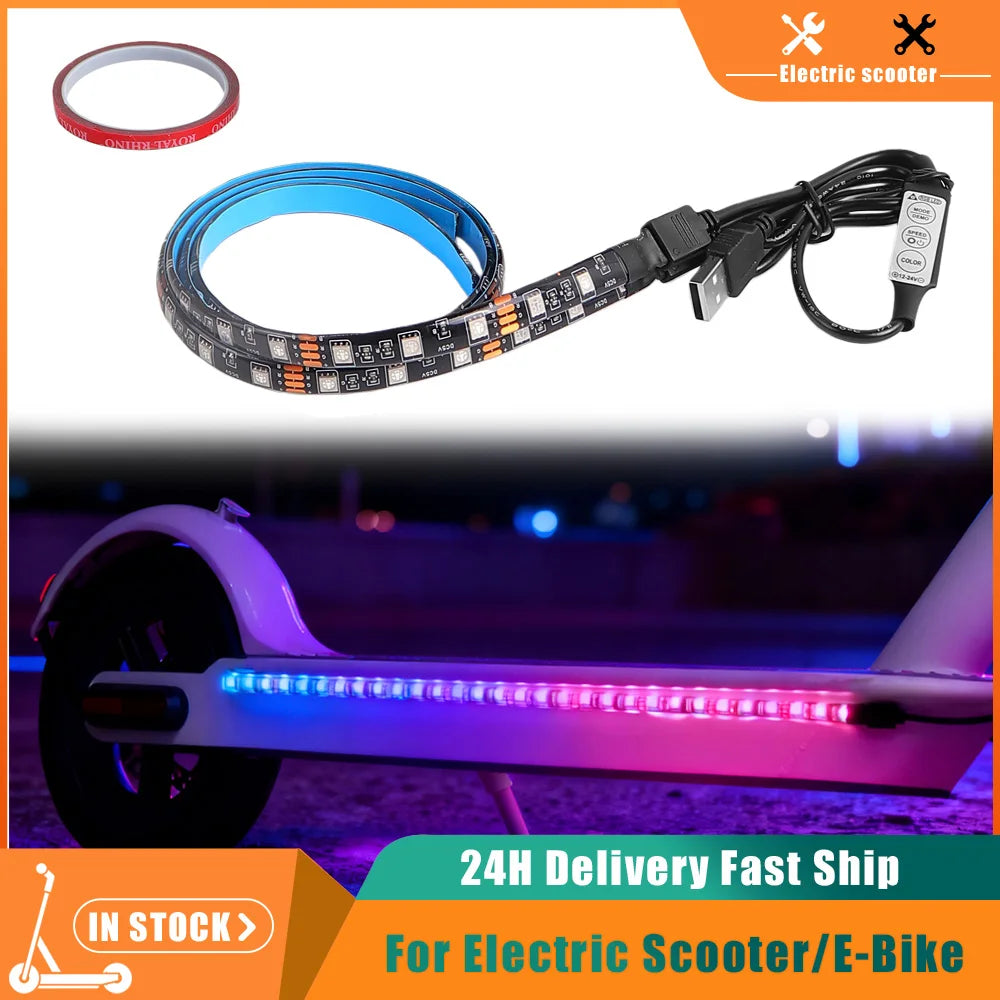 LED Streifen Taschenlampe Bar Lampe Für Xiaomi M365/Max G30 Elektrische Roller Faltbare Bunte Nacht Sicherheit Licht Radfahren Dekoration