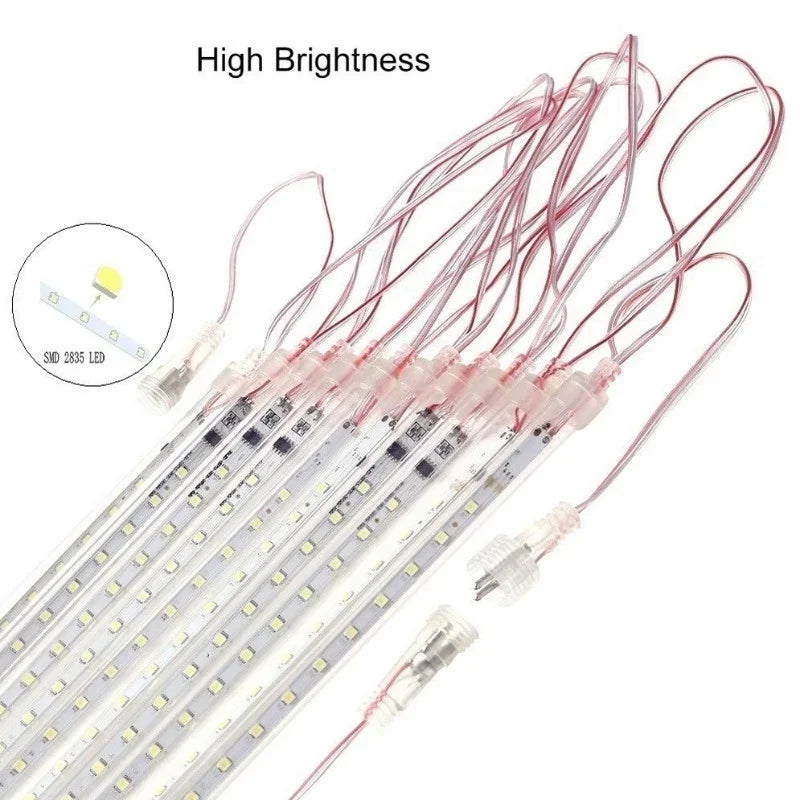30 cm/50 cm Wasserdichte Meteorschauer Regen 8 Röhre LED Lichterketten Für Outdoor Urlaub Weihnachten Dekoration Baum EU/US/AU/UK Stecker