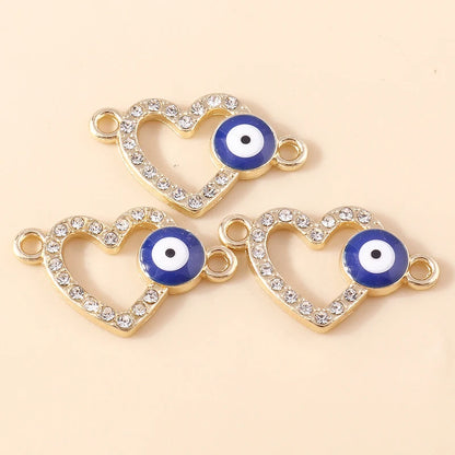 10 Stück Mixed Crystal Evil Eye Charms Türkische Lucky Blue Eye Charms Anhänger Anschlüsse für Armband Ohrringe Halskette DIY Schmuck