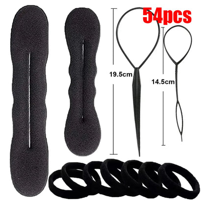 Schwamm Plastiks ch laufe lockige Haar macher Haar gummi Stirnband Twist Donut Bun Locken wickler Haar bänder Frisur Werkzeuge
