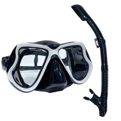 Professionelles Antibeschlag-Schnorchelset für Erwachsene – Set aus Panorama-Tauchmaske und Schwimmtrainingsgeräten aus gehärtetem Glas