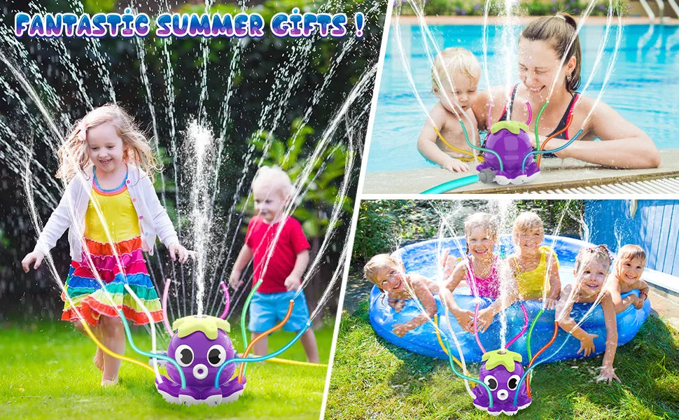 Wasserspray Outdoor Spielzeug Octopus Sprinkler Hinterhof Garten Wasserspielzeug Sommer Hof Cartoon Splash Sprinkler Baby Badespielzeug für Kinder