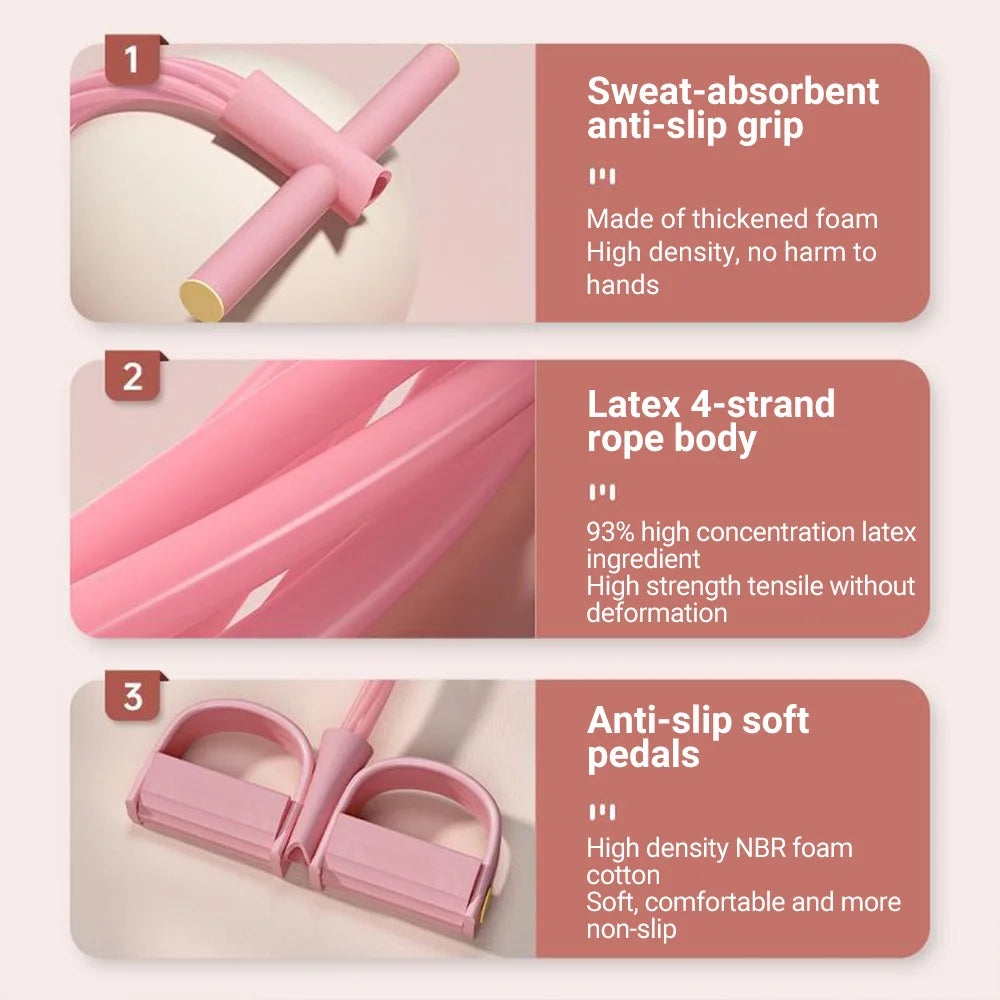 6-Röhren-Widerstandsband, multifunktionales Spannseil, Fitnessbänder, 6-Röhren-elastischer Yoga-Pedalzieher für Sportübungen im Fitnessstudio