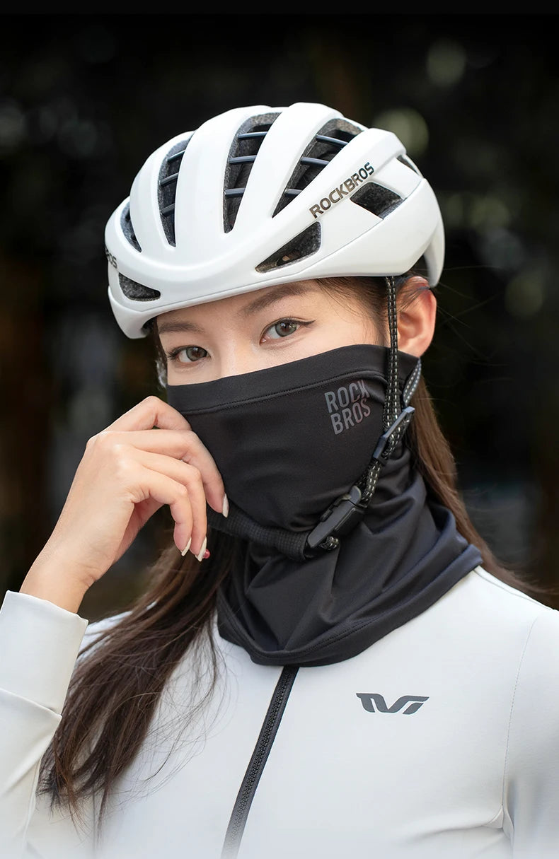 ROCKBROS Winter Warm halten Radfahren Gesichtsmaske Fleece Wandern Camping Ski Sturmhaube Halstuch Winddicht MTB Rennrad Fahrradmaske